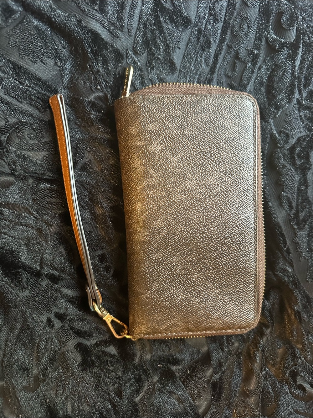 Michael Kors Brown Zip-Around Wristlet Wallet